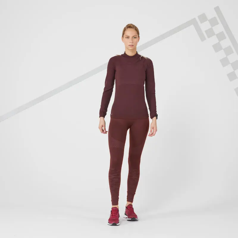 Mallas Leggings Running Sin Costuras Largas Kiprun Care Burdeos 2 Mallas Leggings Running Sin Costuras Largas Kiprun Care Burdeos - Imagen 2