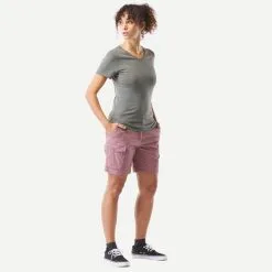 Pantalón Corto De Montaña Y Trekking Algodón Mujer Forclaz Travel 100 -ZAS Ventas pantalon corto de montaa y trekking algodon mujer forclaz travel 100 2