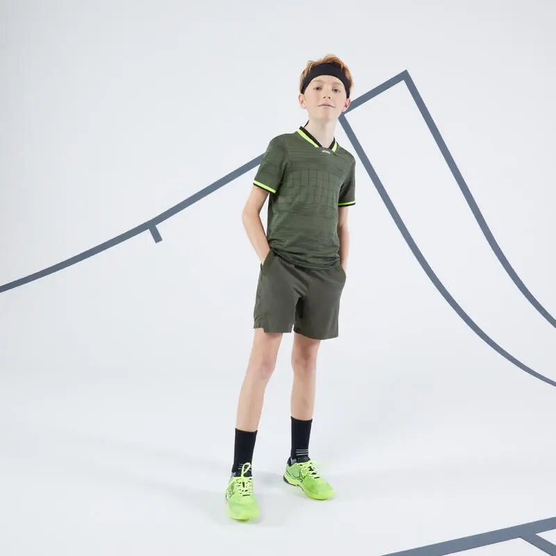 Artengo Pantalón Corto De Tenis Chico - Dry - Caqui 2 Artengo Pantalón Corto De Tenis Chico - Dry - Caqui - Imagen 2