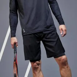 Pantalón Corto De Tenis Térmico Hombre Artengo TS 500 Negro -ZAS Ventas pantalon corto de tenis termico hombre artengo ts 500 negro 2