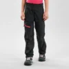 Pantalón De Montaña Y Trekking Desmontable Niños 7-15 Años Quechua MH500 Negro