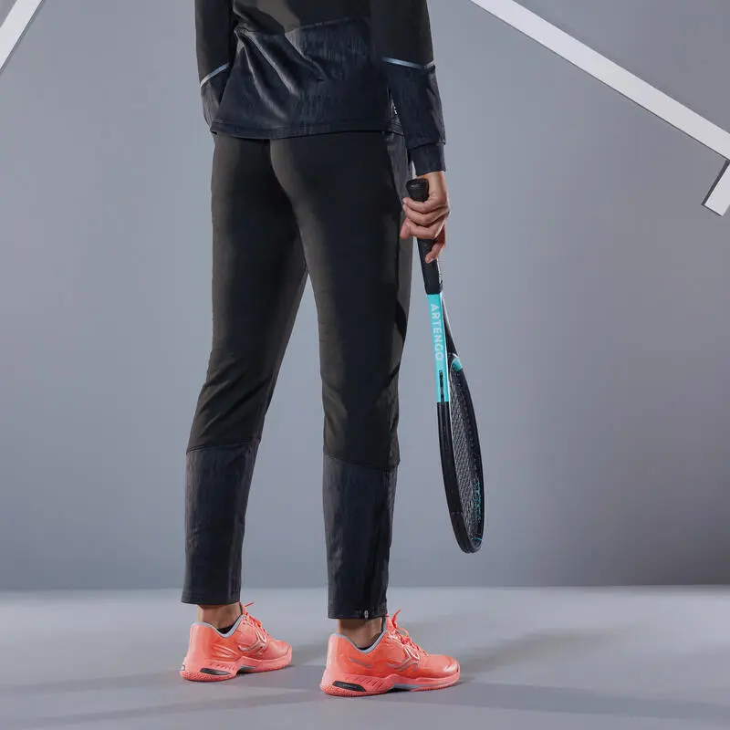 Pantalón De Tenis Térmico Mujer Dry Artengo TH 500 Negro 2 Pantalón De Tenis Térmico Mujer Dry Artengo TH 500 Negro - Imagen 2