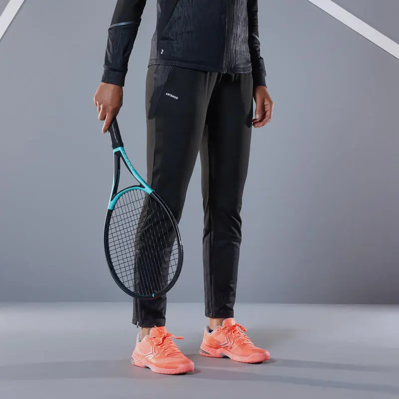 Pantalón De Tenis Térmico Mujer Dry Artengo TH 500 Negro 1 Pantalón De Tenis Térmico Mujer Dry Artengo TH 500 Negro