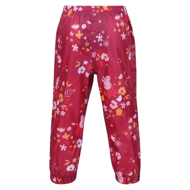 Regatta Pantalones Impermeables Floral Diseño Peppa Pig Para Niños/Niñas Rosa Baya, 2 Regatta Pantalones Impermeables Floral Diseño Peppa Pig Para Niños/Niñas Rosa Baya, - Imagen 2