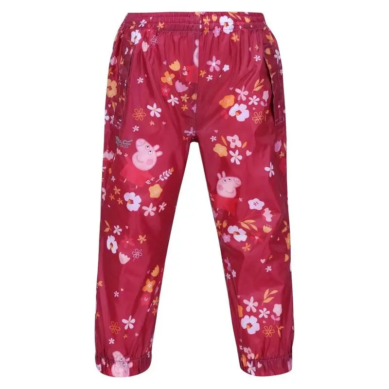 Regatta Pantalones Impermeables Floral Diseño Peppa Pig Para Niños/Niñas Rosa Baya, 1 Regatta Pantalones Impermeables Floral Diseño Peppa Pig Para Niños/Niñas Rosa Baya,