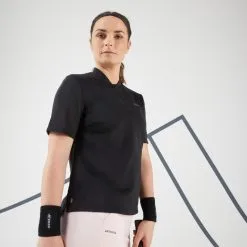 Polo De Tenis Mujer Artengo Dry Soft 500 Negro