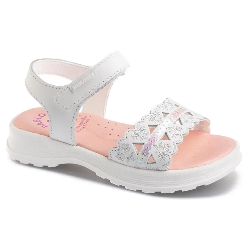 Sandalias De Marcha Deportiva De Piel De Niña PABLOSKY En Blanco 1 Sandalias De Marcha Deportiva De Piel De Niña PABLOSKY En Blanco