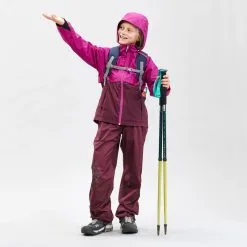 Quechua Sobrepantalón Impermeable De Montaña Y Trekking Niños 7-15 Años MH500 Violeta