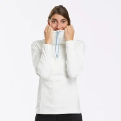 Quechua Sudadera Polar Montaña Y Nieve Mujer SH100 Warm Warm Blanco